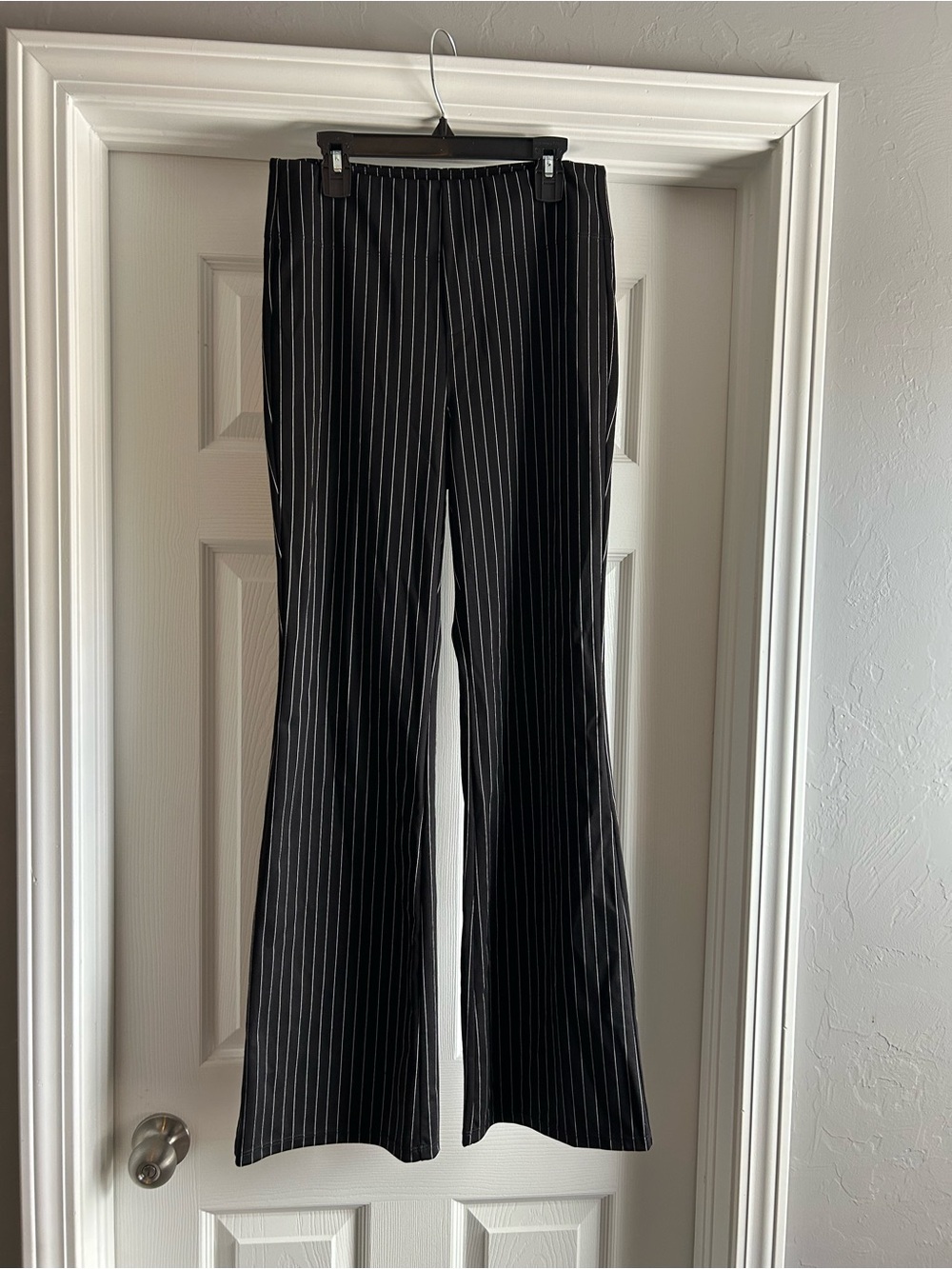 HALARA Black Pinstripe Bootcut Pants